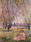 Claude Monet Woman Sitting under the Willows painting